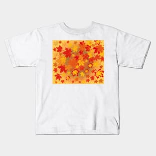 Autumn Red Maple Leaves Nature Beauty Kids T-Shirt